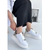 Gasta Beyaz Cilt Gümüş Detaylı Bağcıklı Spor Ayakkabı