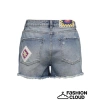 İşlemeli Denim Kadın Şort
