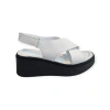 K1471118 Cırt Cırtlı Ayarlanabilir Yüksek Taban Kadın Sandalet Beyaz