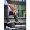 Kb-056 Kuback Siyah Cilt Beyaz Yüksek Taban Günlük Spor Ayakkabı