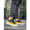 KB-056 Kuback Siyah Sarı Detaylı Beyaz Yüksek Taban Günlük Spor Ayakkabı