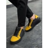 KB-X46 Kuback Siyah Sarı Yüksek Siyah Taban Günlük Spor Ayakkabı