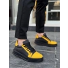 KB-X46 Kuback Siyah Sarı Yüksek Siyah Taban Günlük Spor Ayakkabı