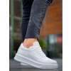 KB-X8 Kuback Beyaz Cilt Beyaz Yüksek Taban Günlük Spor Ayakkabı