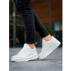 KB-X8 Kuback Beyaz Cilt Beyaz Yüksek Taban Günlük Spor Ayakkabı