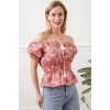 Madonna yaka çiçekli bluz
