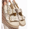 Olira Bej Simli Kemerli Sandalet