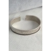 Otantik Gümüş Renk Motif İşleme Detay Plaka Erkek Bileklik