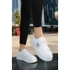 Piata Beyaz Cilt Bağcıklı Spor Ayakkabı