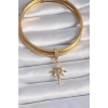 Pirinç Gold Renk Zirkon Taşlı Kutup Yıldızı Model Ajda Charm