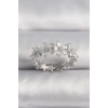 Pirinç Gümüş Renk Zirkon Taşlı Çiçek Model VIP Seri Kadın Yüzük