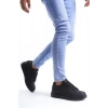 SLW151 Boost Bağcıklı Cilt Erkek Günlük Sneaker Ayakkabı ST - Siyah