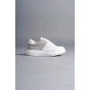 SLW151 Boost Bağcıklı Cilt Süet Erkek Günlük Sneaker Ayakkabı BT - Beyaz/Gri