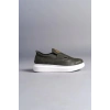 SLW161 Hippo Bağcıksız Cilt Erkek Günlük Sneaker Ayakkabı BT - Haki