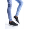 SLW165 Elite Bağcıklı Cilt Erkek Günlük Sneaker Ayakkabı BT - Siyah
