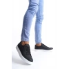 SLW165 Elite Bağcıklı Cilt Erkek Günlük Sneaker Ayakkabı BT - Siyah