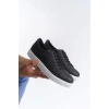 SLW165 Elite Bağcıklı Cilt Erkek Günlük Sneaker Ayakkabı BT - Siyah