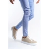 SLW165 Elite Bağcıklı Süet Erkek Günlük Sneaker Ayakkabı BT - Krem