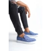 SLW180 Estilo X Bağcıksız Süet Erkek Günlük Spor Klasik Ayakkabı BT - Mavi