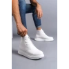SLW204 Franca Bağcıklı Cilt Erkek Spor Bot BT - Beyaz