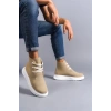 SLW204 Franca Bağcıklı Süet Erkek Spor Bot BT - Bej