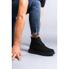 SLW204 Franca Bağcıklı Süet Erkek Spor Bot ST - Siyah