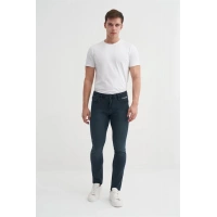 0756 Parker Normal Bel Dar Paça Slim Fit Erkek Kot Pantolon Gri