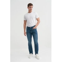 0796 Blade Normal Bel Geniş Paça Erkek Kot Pantolon Lacivert