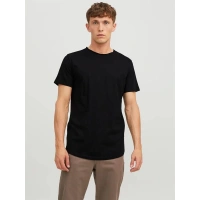 12182498 Geniş Yırtık Bisiklet Yakalı Erkek Tshırt Siyah