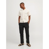 12248606 Relaxed Fıt Beli Lastikli Keten Jogger Erkek Pantolon Siyah