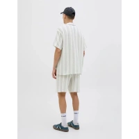 12274758 Müslin Kumaş Çizgili Ultra Hafif Erkek Short Beyaz