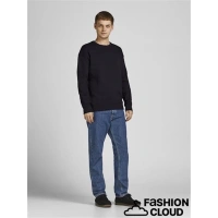 2 İplik Baskısız Bisiklet Yaka Erkek Sweatshirt