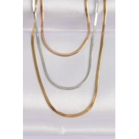 316L Çelik 3 Renkli İtalyan Zincir Çoklu Kolye