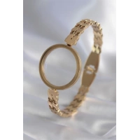 316L Çelik Gold Renk Arpa İşleme Açılabilir Fanus Model Kadın Kelepçe