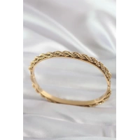 316L Çelik Gold Renk Burgu Zincir Model Kadın Kelepçe