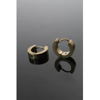 316L Çelik Gold Renk Halka Model Çift Küpe