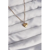 316L Çelik Gold Renk Kalp Model Love Kolye