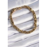 316L Çelik Gold Renk Kral Zincir Model Erkek Bileklik