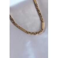 316L Çelik Gold renk Kral Zincir Renk İşleme Detay Erkek Kolye