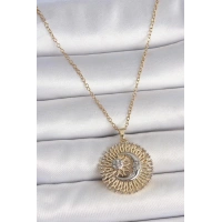 316L Çelik Gold Renk Mix Renk Ay Güneş Model Kadın Kolye