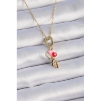 316L Çelik Gold Renk Renkli Kalp Figür Charm Model Kadın Kolye