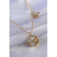 316L Çelik Gold Renk Tavşan Model Kadın Kolye