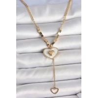 316L Çelik Gold Renk Zincir Beyaz Mineli Kalp Figür Sallantı Detay Kadın Kolye
