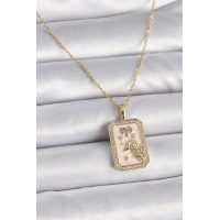 316L Çelik Gold Renk Zincir Koç Burcu Zirkon Taşlı Kadın Kolye