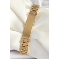 316L Çelik Gold Renk Zincir Künye Model Erkek Bileklik