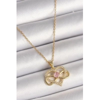316L Çelik Gold Renk Zincir Zirkon Taşlı Sonsuzluk Kalp Model Kadın Kolye