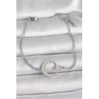 316L Çelik Gümüş Renk Ay Yıldız Model Kadın Bileklik