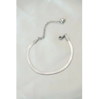 316L Çelik Gümüş Renk İtalyan Zincirli Bileklik