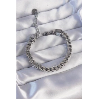316L Çelik Gümüş Renk Kalın Zincir Bileklik