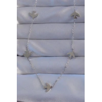 316L Çelik Gümüş Renk Kuş Model Kolye